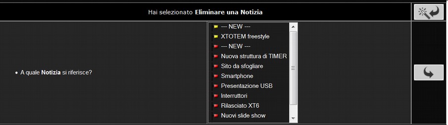 Pagina 18 Eliminare una Notizia 1 Cliccare su, compare