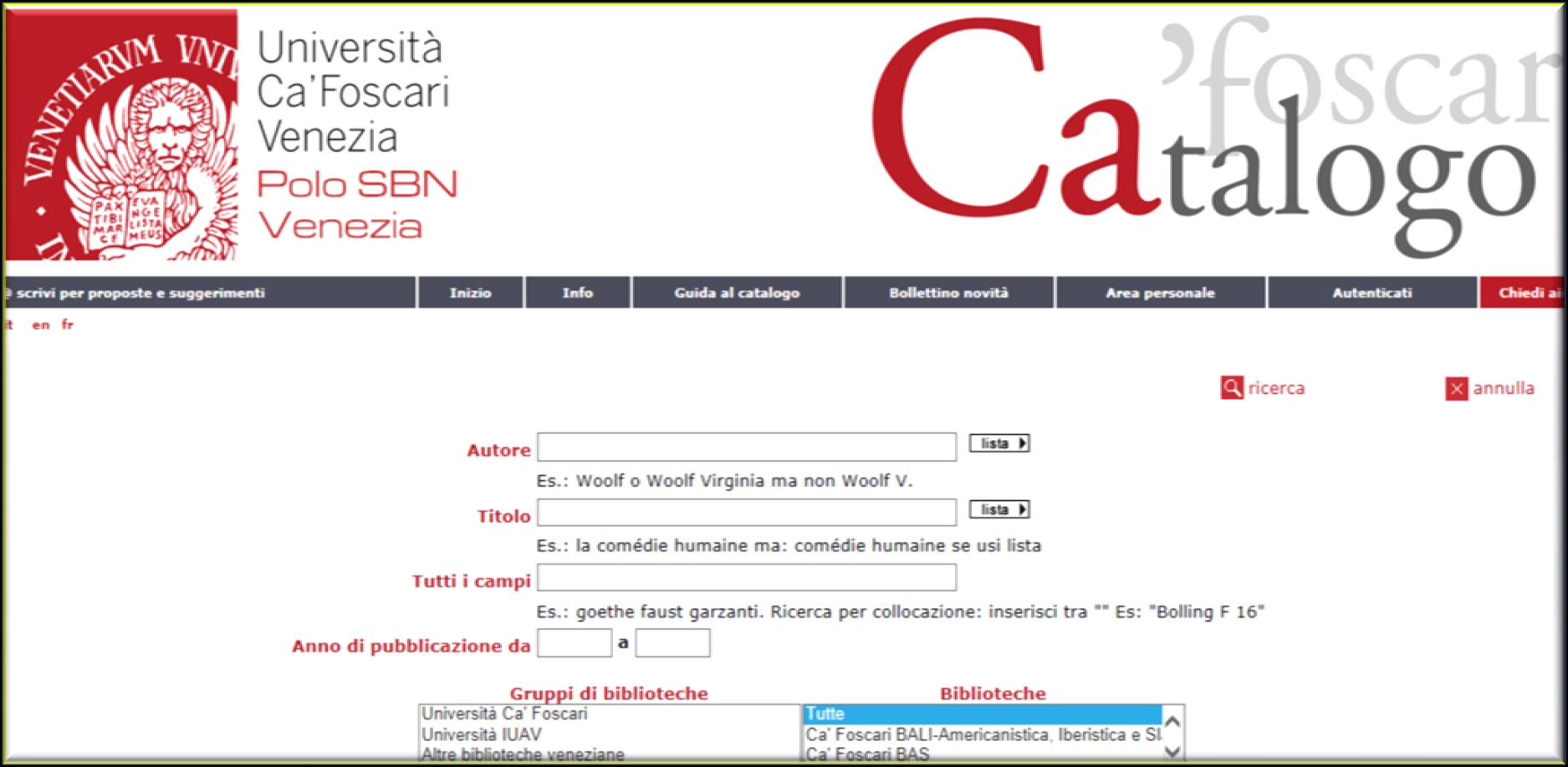 Servizi online (rinnovo prestito, prenotazione, situazione lettore) Accesso