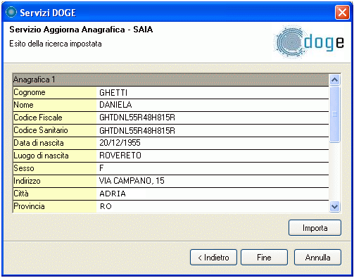 3.2 Ricerca Anagrafica Paziente (SAIA) Per avviare la ricerca dell anagrafica di un Paziente (di solito non proprio assistito), dal wizard selezionare l opzione Ricerca Anagrafica Paziente (SAIA) e