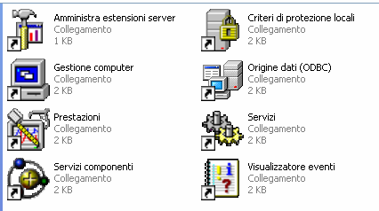 Gli Strumenti di Amministrazione 1. Amministra estensioni del server: per programmi che richiedono server extensions come Frontpage 2.