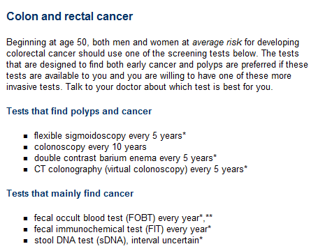 CTC and CRC screening