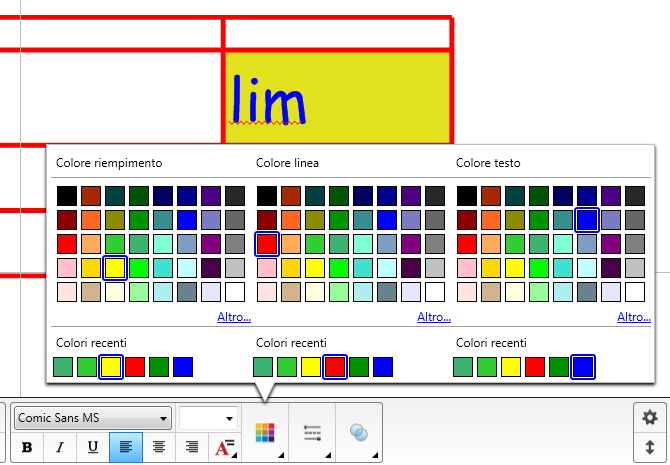 I COLORI DELLA TABELLA Effetti di riempimento Una cella di una tabella o un oggetto possono essere colorati.