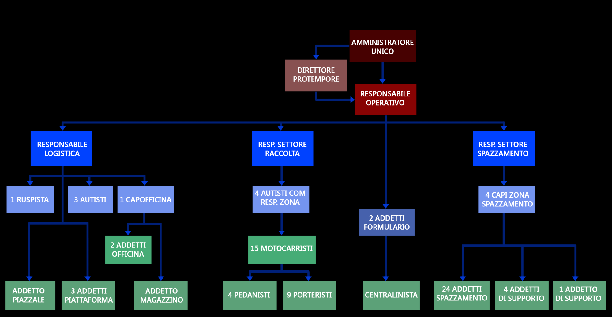 IL NUOVO ORGANIGRAMMA