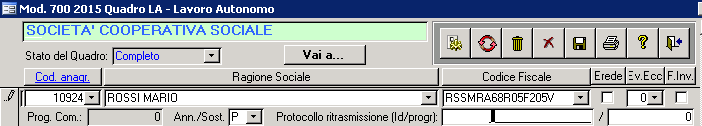 FiscoIG Modello 770 Cerificazione unica e ritenute d'acconto 209 Quadro LA Lavoro Autonomo Quadro LD Lavoro dipendente Dopo aver impostato i flag descritti procedere con la creazione del file