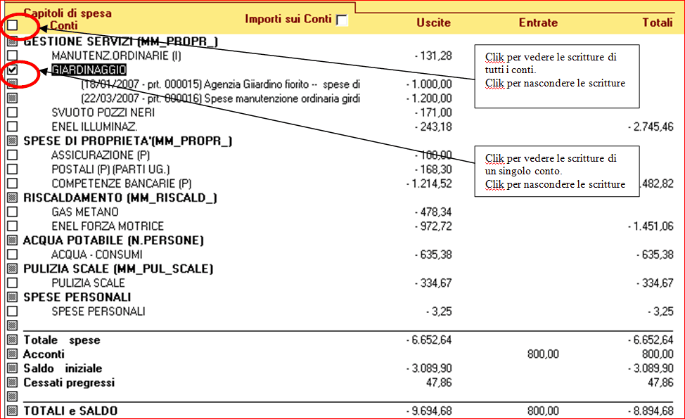 Documenti di chiusura esercizio Preventivo Scritture di un conto Comparato Detrazione fiscale Stampa 283 Preventivo Visualizza il preventivo del bilancio consuntivo Come evidenziato nella figura è