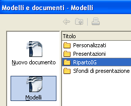 Corrispondenza 329 Importati i modelli, questi ultimi possono agevolmente essere utilizzati direttamente da OpenOffice Writer