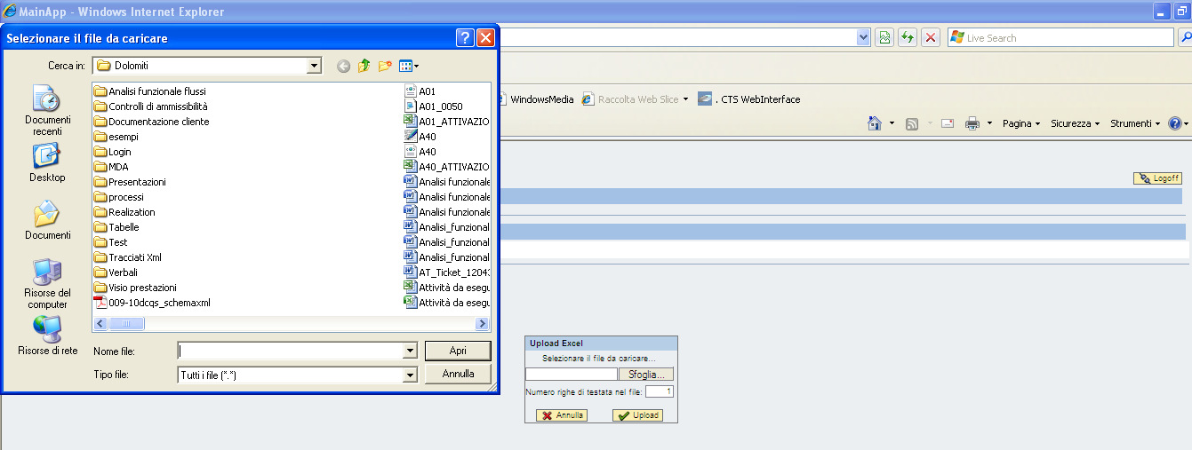 Dopo avere scelto il file corretto, sarà necessario cliccare su Apri e poi su Upload e verrà eseguito il caricamento delle richieste sul portale.