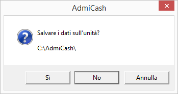 Se l installazione di AdmiCash e i dati sono stati salvati in posti diversi, è necessario prima del trasferimento al nuovo computer concentrarli su un'unità (normalmente C:).