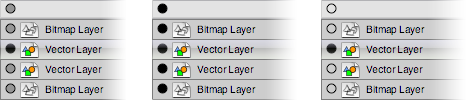 I Livelli Per selezionare un livello da elaborare, è sufficiente cliccare sopra questo nella lista livelli (o usare le freccie su e giù).