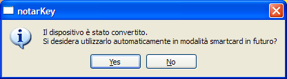 In tale modalità ( modalità Portable ) il certificato, e la coppia di chiavi associata ad esso è utilizzabile, per le operazioni di firma, solo dalla versione di e-sign a bordo del token.