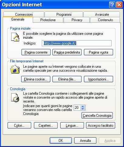 Caching lato client n Disabilitare il caching lato client in Internet Explorer: Selezionare la voce Opzioni Internet dal menu Strumenti Selezionare la scheda Generale e premere