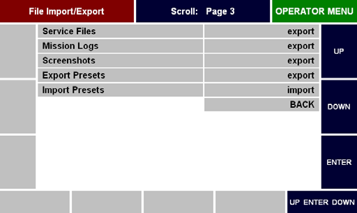 8.3 File Import/Export In questo menu è possibile esportare i record di dati su una chiavetta USB o importarli sull'apparecchio da una chiavetta USB.