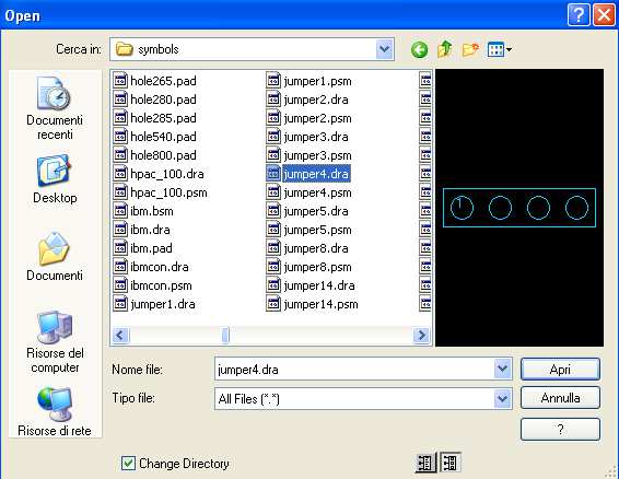 Figura 22. Footprint jumper4 per il connettore 4 Header.