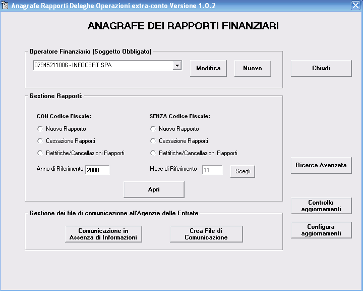 4 INSERIMENTO NUOVO RAPPORTO Per inserire un nuovo rapporto selezionare Nuovo Rapporto, indicare Anno e Mese di riferimento e cliccare