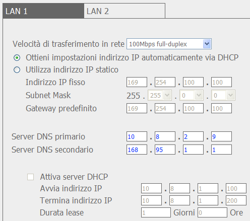 Autonomo L opzione autonomo consente di assegnare impostazioni IP differenti per ogni porta di rete.