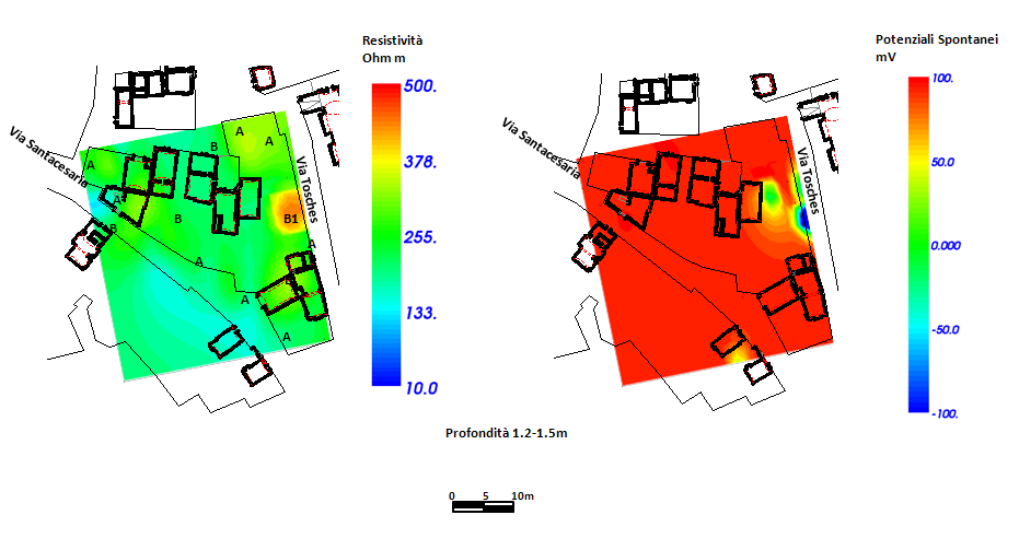 spontaneo. Tale area coincide con quella indicata con B1 in cui si nota un aumento del valore di resistività rispetto alle misure del 10-02-14.