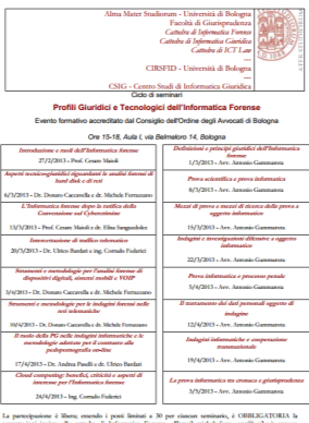 Consulenza tecnica recente della Procura di Lecce Ciclo di seminari di Informatica forense Accusa di tentata concussione Sequestro di un server dell università Sul server sono presenti mail,