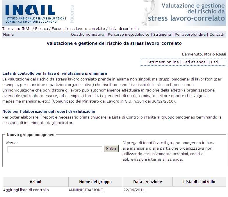 VALUTAZIONE PRELIMINARE: