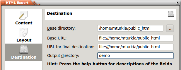 7.3 La pagina Destinazione Sulla pagina delle destinazioni specifichi diverse cartelle e URL che indicano dove va la tua pagina.