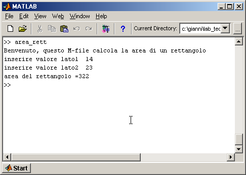 COMANDO diary (=big brother ) 45 ESECUZIONE DI M-FILES DALLA COMMAND WINDOW Una sequenza ordinata di comandi può essere scritta in un M-file (=file testo con estensione m).