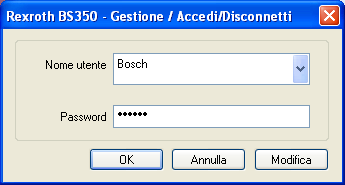 56/194 Bosch AG Tecnica di avvitamento BS350 4.4 Invio e salvataggio 2. Immettere la password Robert e confermare con OK. fig.