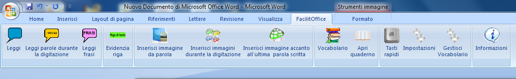 Facilitoffice (azione 6 MIUR) Integra con funzioni di facilitazione : - Microsoft Word - PowerPoint - Liberoffice Writer Impress - Il progetto FacilitOffice, si propone di rendere maggiormente