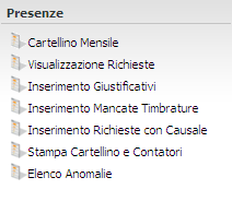 Utilizzo Della Procedura: Il Cartellino Mensile permette di accedere alle proprie timbrature fatte nei giorni precedenti e verificare lo stato di eventuali anomalie.