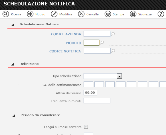 Introdotto nuovo campo Attiva dall'orario su Setup Schedulazione Notifiche che permette di