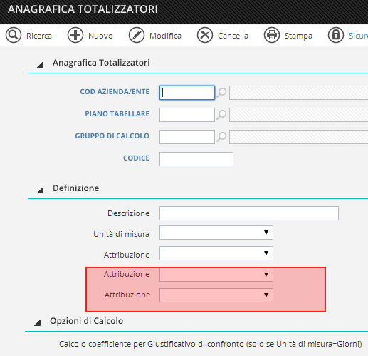 Tabelle Presenze Totalizzatori - Anagrafica Totalizzatori