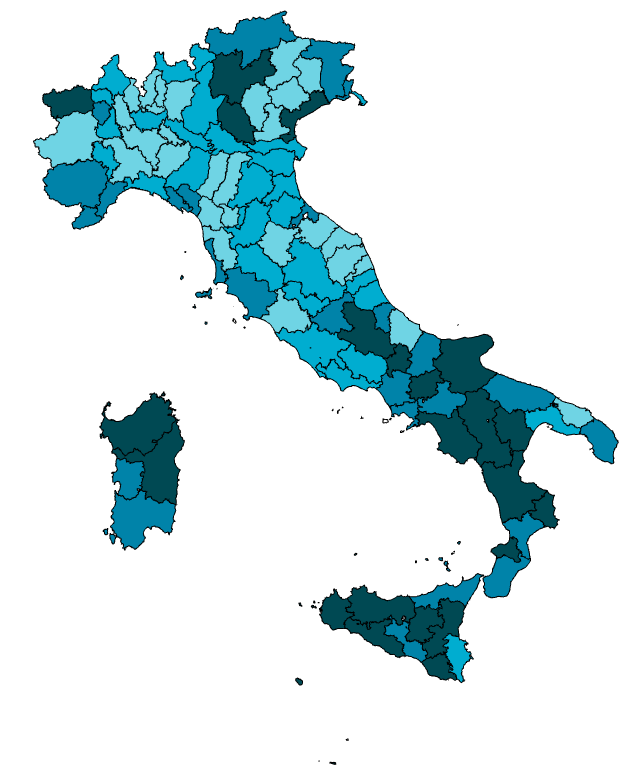 Pagina 21 TASSI DI ENTRATA PREVISTI PER PROVINCIA 0.8-1.0 1.1-1.2 1.3-1.4 1.5-2.