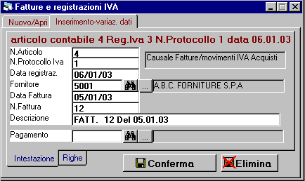 WinCoge: Manuale del programma 28 Totale fattura di controllo: selezionando l'opzione il programma imporrà di impostare il totale per effettuare la verifica con il totale di imponibili ed iva