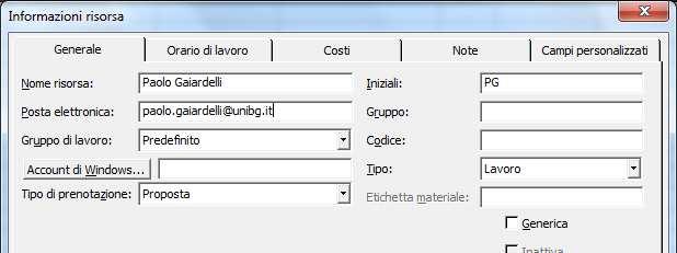 Assegnazione delle risorse (generale) 13 Informazioni