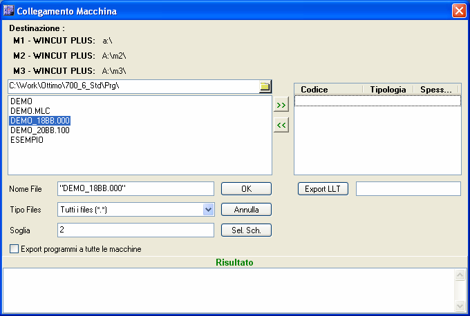 export programmi Invia Programmi La funzionalità è accessibile dalla voce Invia programmi del menu Export oppure mediante il tasto F8 oppure da ToolBar quando è attivato il bottone.