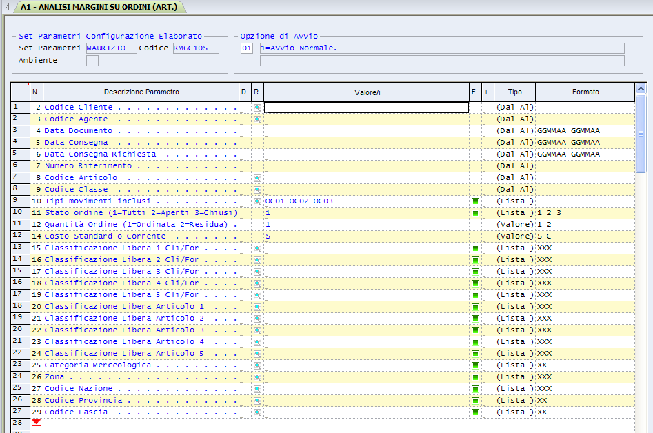 Server Comandi e dall opzione di visualizzazione costi ordini di produzione PX dall interrogazione movimenti ( ZR o Z9+F11 ).