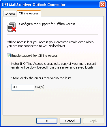 Schermata 12: Configurazione accesso non in linea 2. Per abilitare/disabilitare l accesso non in linea, selezionare/deselezionare la casella di controllo Abilita supporto accesso non in linea. 3.