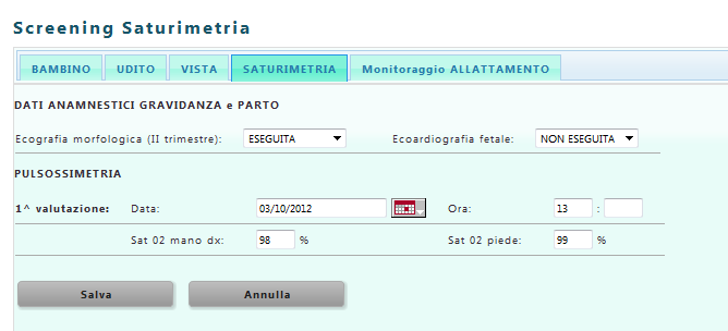 Il tipo di allattamento viene scelto attraverso un menù a tendina Attualmente il programma prevede la registrazione dell allattamento durante l intero ricovero ed anche un secondo item allattamento a