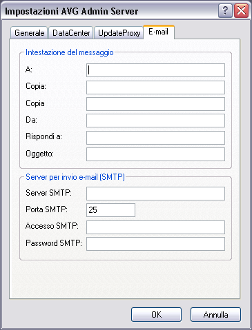 10.3.4.Scheda E-mail In questa scheda sono disponibili le opzioni seguenti: Per poter inviare rapporti grafici tramite e-mail o ricevere notifiche, è necessario innanzitutto configurare questa scheda.