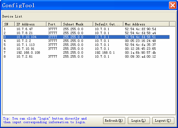 IP Box Camera Quick Start Guide 5 Quick Configuration Tool The quick configuration tool allows you to search for a device's IP address, even if it is in another segment (cameras, DVR, NVR, encoders