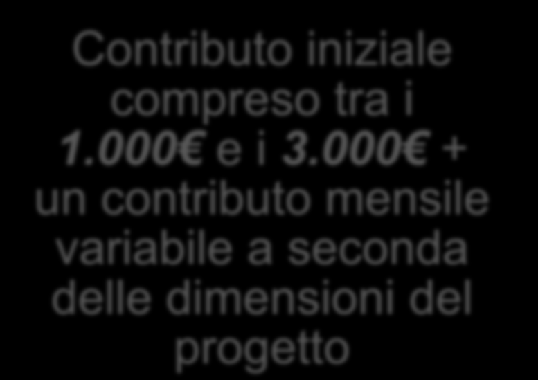 I vantaggi/5 Sostenibilità economica 11 Servizio base Servizio a tema Contributo mensile a partire da 700 al mese da definire sulla base dei contenuti del