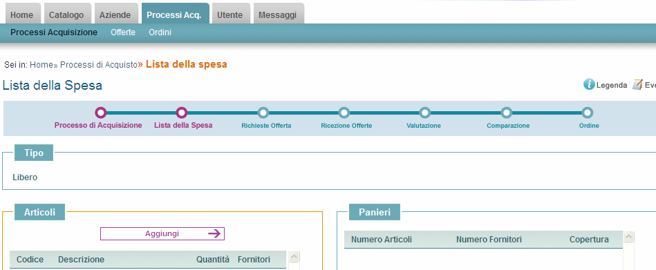 Lista della Spesa (ricerca degli