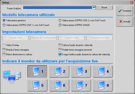 Le due barre azzurre posizionate rispettivamente in alto ed in basso nella finestra, visualizzano tutte le funzioni racchiuse in questa finestra.