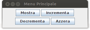 Esempio 2: Un contatore (1) Esempio: Supponiamo di avere una classe Contatore con le seguenti funzionalità: crea un nuovo contatore inizializzato a 0 incrementa il contatore di 1