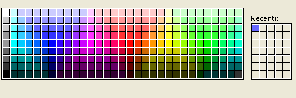2) Nella sezione Colori, cliccando sulla freccia a destra si visualizzeranno tutti i colori attualmente utilizzati dallo Schema selezionato, con la loro anteprima subito in basso: Dove per esempio