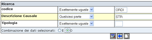 aggiorna la finestra con le nuove registrazioni fatte e/o salva le variazioni di una registrazione attiva la finestra di filtro per ricercare una particolare registrazione genera una stampa in