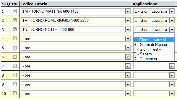 MODULO CAMBIO TURNO AUTOMATICO (CTA) 12.1 GRUPPO ORARI PER CTA In questa scelta si creano i gruppi orari per il cambio turno automatico.