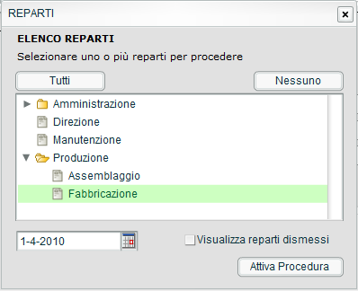 Attenzione: La data permette di visualizzare e quindi di modificare il profilo orario per i soli dipendenti assunti nella data selezionata.