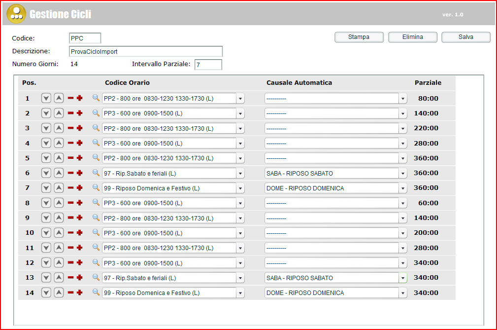 All interno della tabella Orari, agli orari caricati mediante questo import da file Excel, verrà assegnata come descrizione di default il valore del monte ore, seguito dalla parola ore e dalle