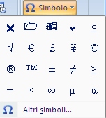 G. Pettarin ECDL Modulo 3: Word 18 I simboli Nel menu sono proposti i simboli più comuni.