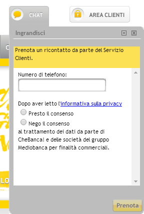 Web Call Back La soluzione di Online Engagement prevede la gestione di campagne/servizi personalizzati di Call Back: Call Back Now: richiamata immediata.