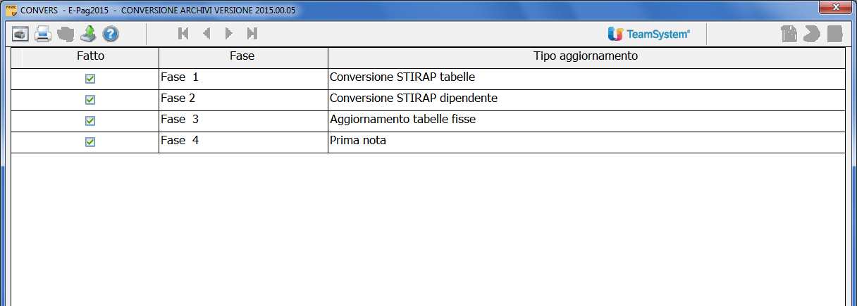 Conversione Archivi CONVERS CONVERS Dopo aver installato la versione è necessario effettuare la conversione degli archivi mediante il comando CONVERS.